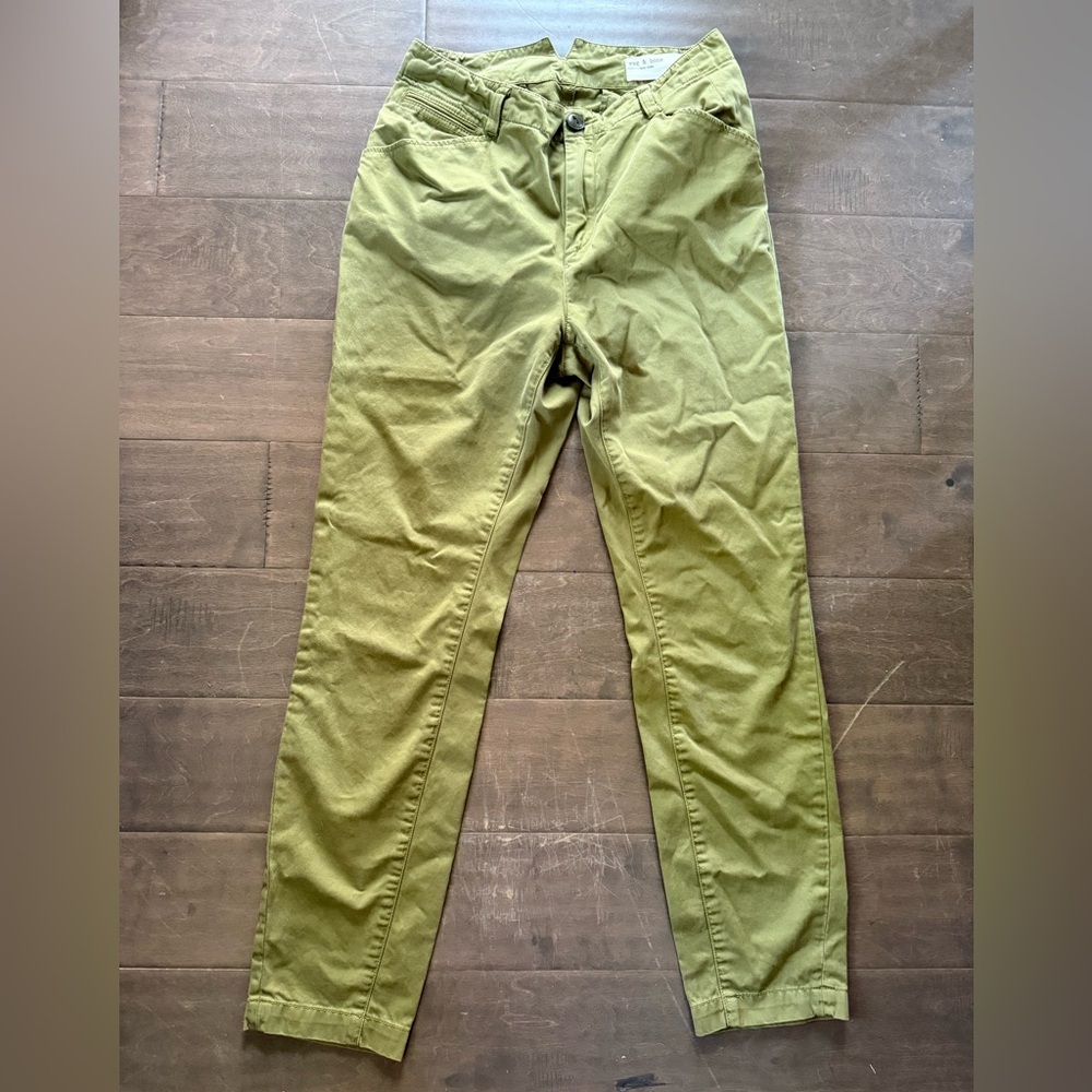 Rag & Bone Women’s Field Chino Olive Green Pants Size 26 - Picture 8 of 13